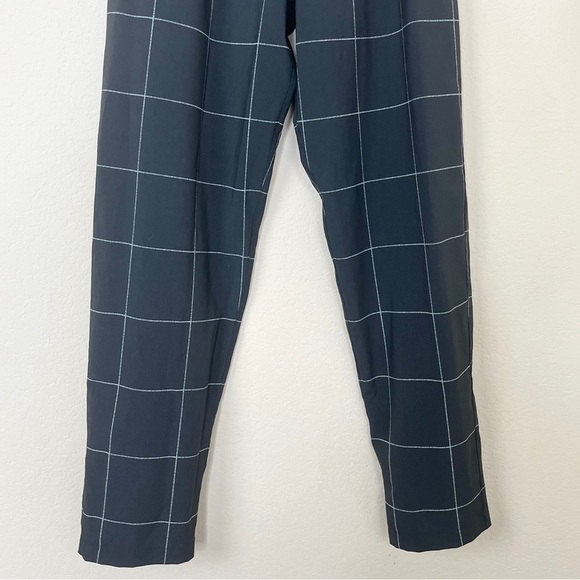 Albion Windowpane Bow Belt Capri Pant Black White Check Paperbag Waist - Picture 6 of 13